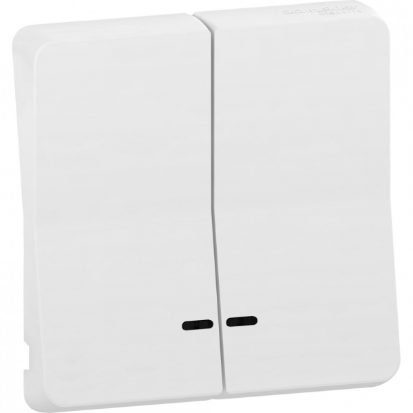 Schneider Electric Mureva Styl Бел Клавиша 2-ая с линзой подсветки, IP55