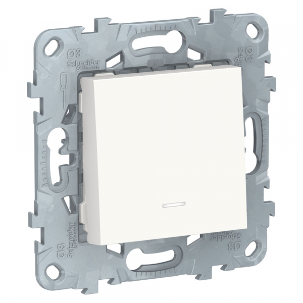 Schneider Electric Unica New Бел Переключатель 1-клавишный, с подсветкой, сх. 6а
