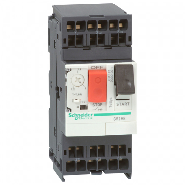 Schneider Electric GV2 Автоматический выключатель с комбинированным расцепителем (1,6-2,5A) пружинный зажим