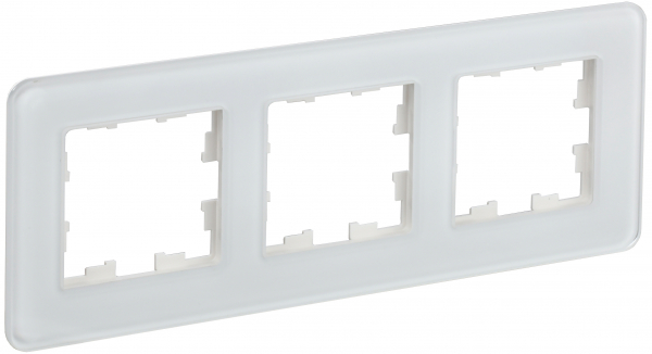 IEK BRITE DECOR Белый матовый стекло скругл.угол Рамка 3-м РУ-3-2-Бр RE