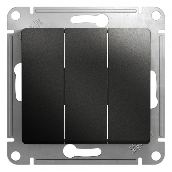 Systeme Electric Glossa Антрацит Выключатель 3-клавишный сх.3, 10AX