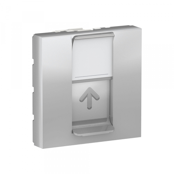 Schneider Electric Unica Modular Алюминий Панель лицевая RJ45, одиночная без коннектора, 2 модуля