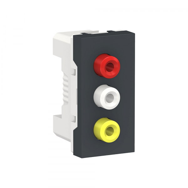 Schneider Electric Unica Modular Антрацит Розетка 3 RCA, 2 модуля