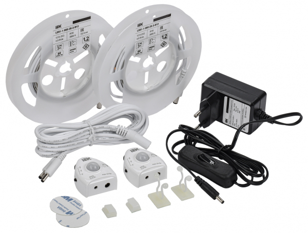 IEK Комплект DIY (2835WW60-4,8-IP20-12В 2х1,2м + др + 2хДД)