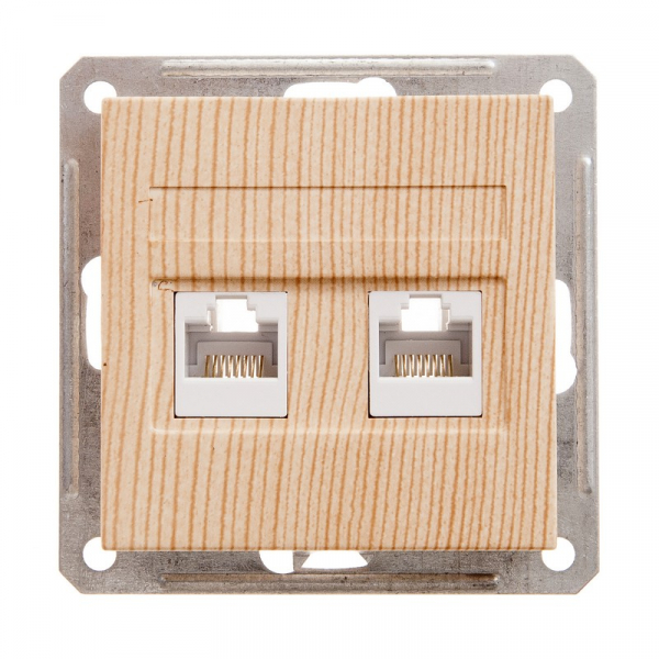 Systeme Electric Wessen 59 Сосна Розетка компьютерная 2-ая RJ45 кат.5e