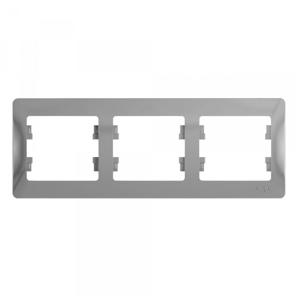 Systeme Electric Glossa Алюминий Рамка 3-ая, горизонтальная