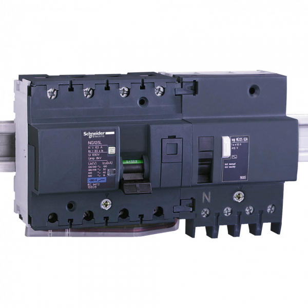Schneider Electric Acti 9 Vigi NG125 Блок дифференциальной защиты 4P 63A 300МА AC