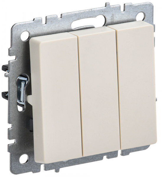 IEK BRITE BASE Бежевый Выключ. 3-к 10А ВС10-3-0-БрКр