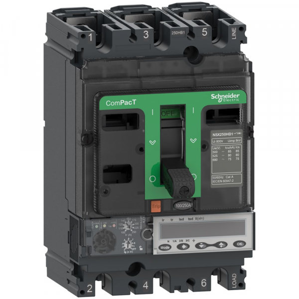 Schneider Electric Выключатель автоматический NSX250HB2 100kA3П3Т 250A6.2E