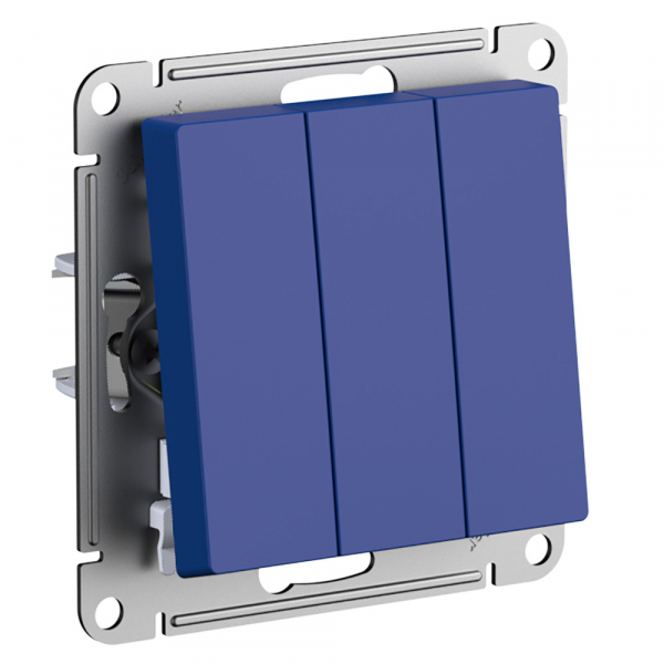 Systeme Electric AtlasDesign Аквамарин Выключатель 3-клавишный, сх.1+1+1, 10АХ, механизм