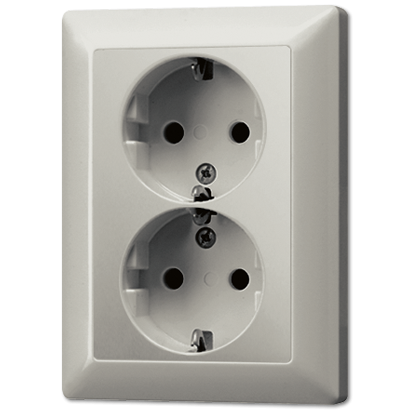 JUNG Штепсельная розетка SCHUKO 16A 250V~ сдвоенная благородная сталь