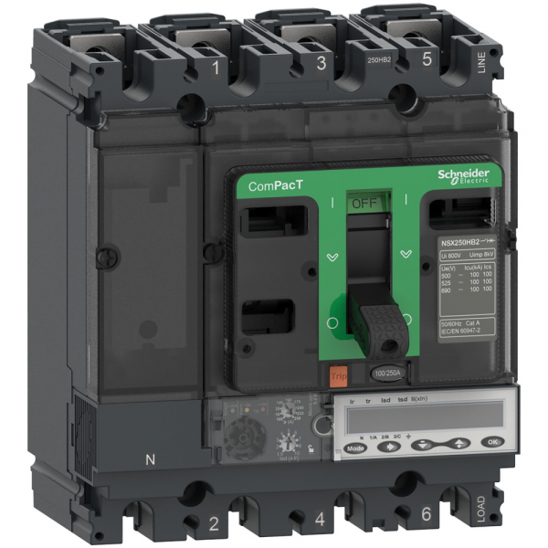 Schneider Electric АВТОМ.ВЫКЛ.100HB2 100kA AC 4П4Т 100A MLOGIC 5.2E