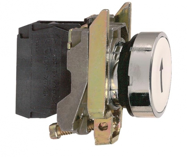 Schneider Electric XB4 Кнопка 22мм белая с возвратом 1НО "UP ARROW"