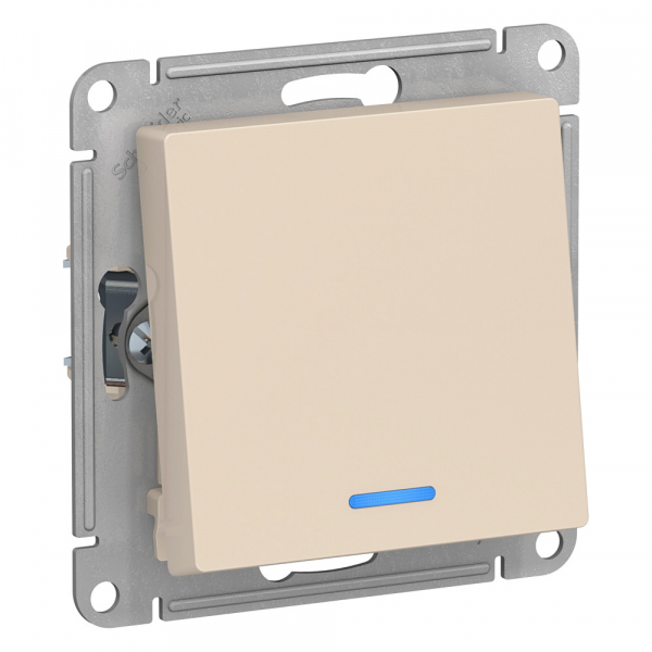 Systeme Electric AtlasDesign Беж Переключатель 1-клавишный с подсветкой, сх.6а, 10АХ, механизм