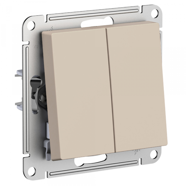 Systeme Electric AtlasDesign Песочный Переключатель 2-клавишный, сх.6/2, 10АХ, механизм