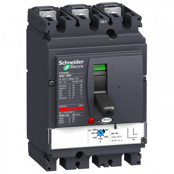 Schneider Electric Compact NSX 100 F Автоматический выключатель MA 100 А 3P3Т