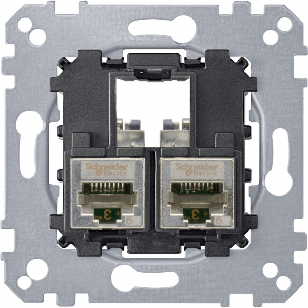 Schneider Electric Merten Actassi Механизм розетки телекоммуникационной Cat6A STP 2хRJ45
