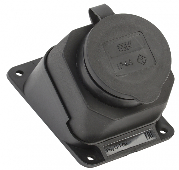 IEK OMEGA РБу13-1-0м Розетка с защитной крышкой угловая настенная IP44