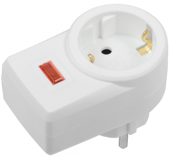 IEK Сетевой фильтр СФ-01 1 место 2P+PE 16А белый