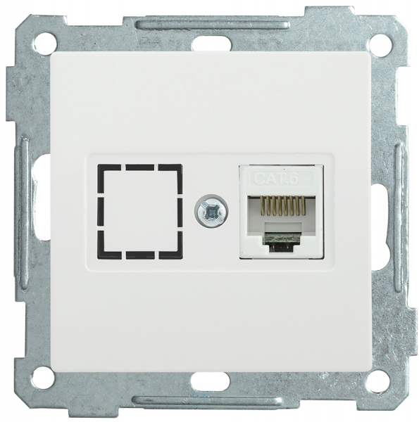 IEK РK11-1-Б Розетка компьютерная RJ45 Cat6 BOLERO белый