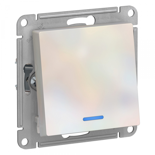 Systeme Electric AtlasDesign Жемчуг Переключатель 1-клавишный с подсветкой, сх.6а, 10АХ, механизм