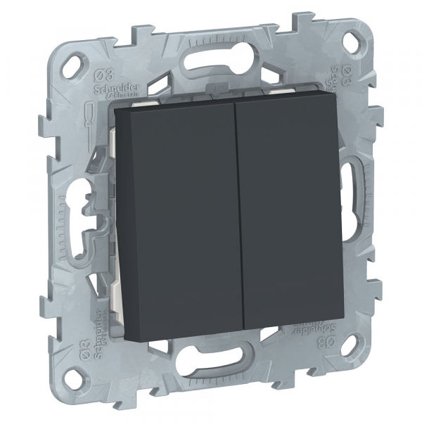 Schneider Electric Unica New Антрацит Выключатель 2-клавишный, сх. 5