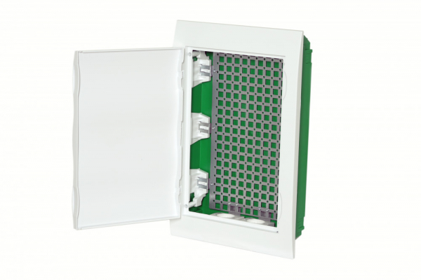 Systeme Electric City9 Box IT корпус встраиваемый с белой дв. 3ряд/36мод 2 розетки