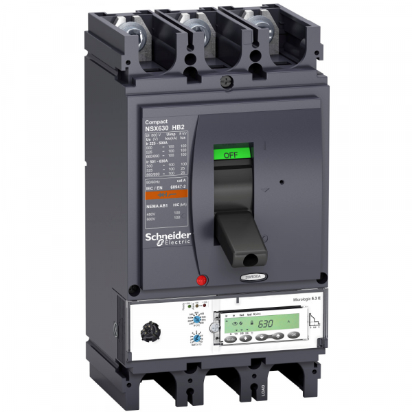 Schneider Electric Compact NS630 3P Выключатель Micrologic 5.3E 400A NSX400HB2 (100кА при 690B)
