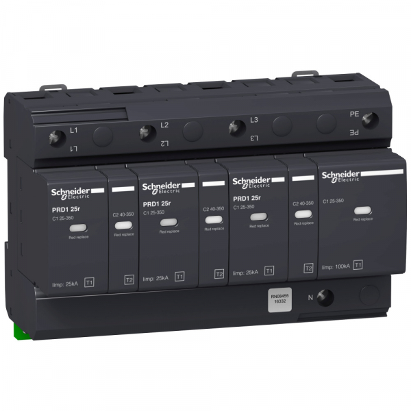Schneider Electric Acti 9 PRD1 25r Ограничитель перенапряжения 3P+N, со сменными картриджами