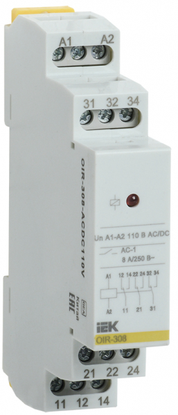 IEK ONI Промежуточное реле OIR 3 контакта (8А) 110В AC/DC