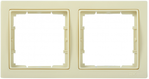 IEK РУ-2-БК Рамка двухместная квадратная BOLERO Q1 кремовый