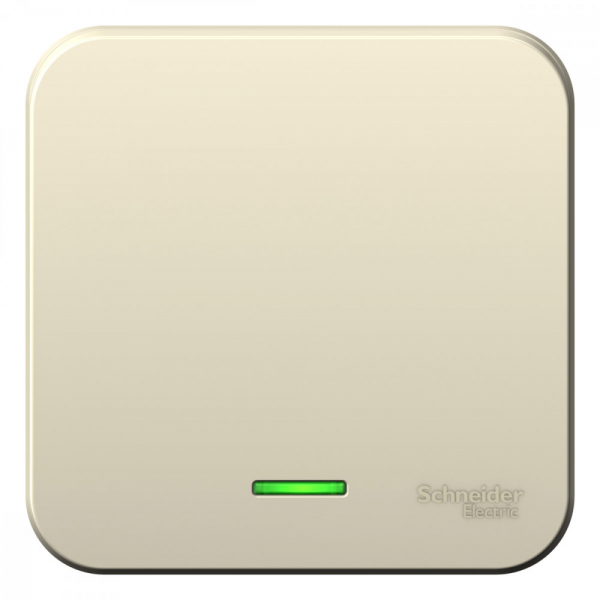 Systeme Electric Blanca наруж Молочный Выключатель 1-клавишный с подсветкой, 6А, 250В