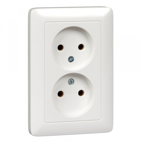Systeme Electric Wessen ХИТ внутр Бел Розетка 2-ая б/з без шторок, 16А, 250В