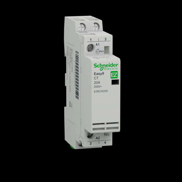 Schneider Electric Easy9 Контактор модульный CT 2-полюсный, на номинальный ток 20 А 2НО 230/250В АС 50ГЦ