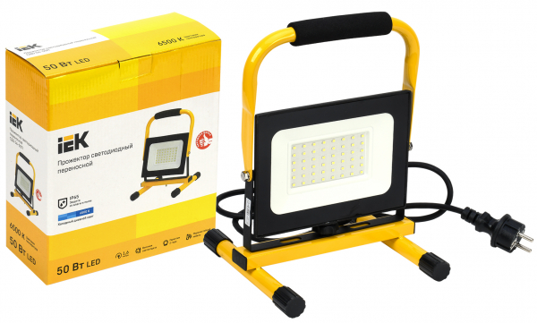 IEK Прожектор LED СДО 06-50П переносной 6500К IP65 черный