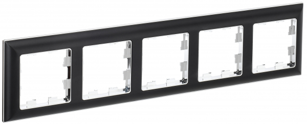 IEK BRITE DECOR Черный/хром 3D-форма Рамка 5-м РУ-5-Бр
