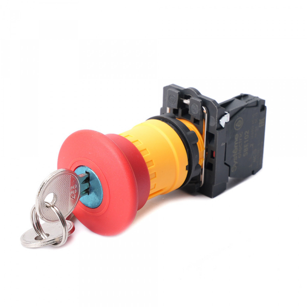 Systeme Electric Кнопка аварийн ост SB5 в сборе 22мм 40мм повернуть для возврат пластик 1НО+1НЗ