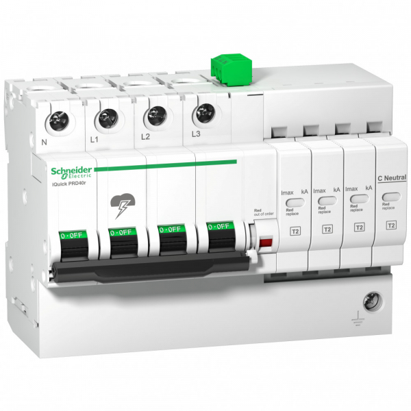 Schneider Electric УЗИП СО ВСТРОЕННОЙ ЗАЩИТОЙ IQUICK IQUICK PRD 3П+Н 20кА С КАРТРИДЖАМИ