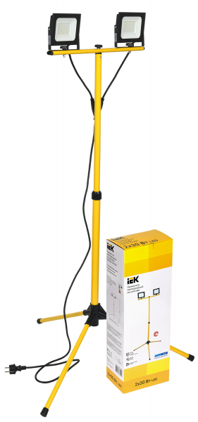 IEK Прожектор LED СДО 06-2х30Ш штатив 6500К IP65 черный