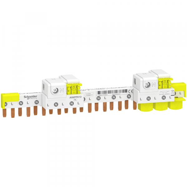 Schneider Electric Шинка греб. 1Р+N (NL1…(шаг 9мм)) для iDPN iCV40 iDIFK 63А 12 мод с ввод. клеммой
