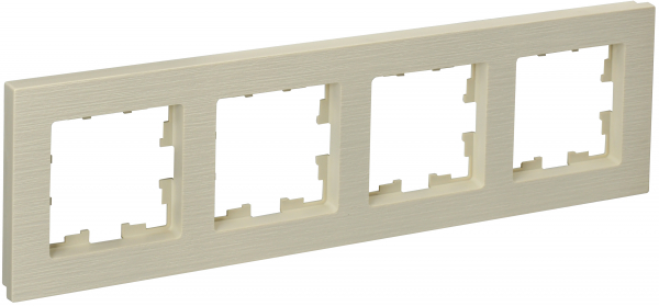 IEK BRITE DECOR Бежевый рифленый Рамка 4-м РУ-4-Бр