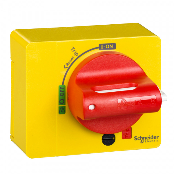 Schneider Electric Compact NSXm Рукоятка прямая поворотная с красной рукояткой и желтой панелью (LV426931)