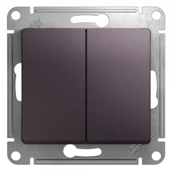 Systeme Electric Glossa Сиреневый туман Переключатель 2-клавишный, сх.6,10AX