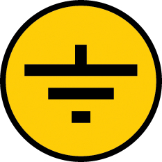 IEK Самоклеящаяся этикетка: 30х30 мм, символ "Заземление"