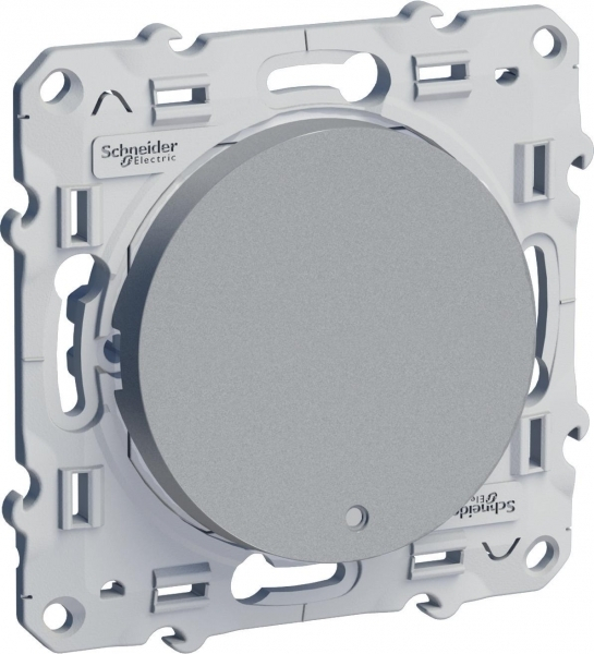 Schneider Electric Odace Алюминий Переключатель 1-клавишный с подсветкой LED