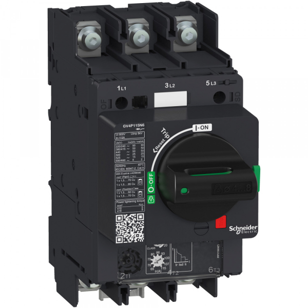 Schneider Electric Автоматический выключатель GV4P с комбинированным расцепителем 7A 50kA зажим под кольцевой наконечник