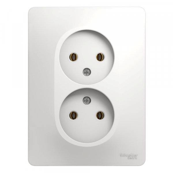 Systeme Electric Glossa Бел Розетка 2-я б/з (в сборе с рамкой)