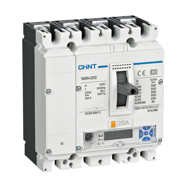CHINT Авт. выкл. NM8N-250H EM 4P 100А 100кА с электр. расцепителем, LCD (R)