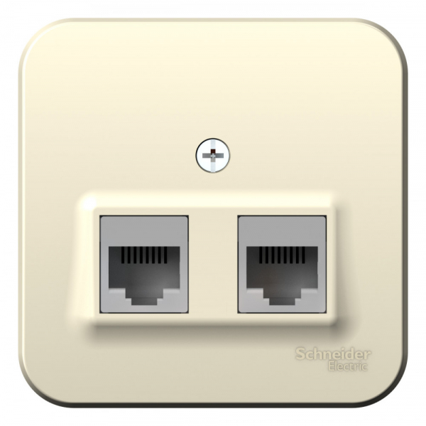 Systeme Electric Blanca наруж Молочная Розетка 2-ая компьютерная RJ45, кат.5E, изолир. пластина