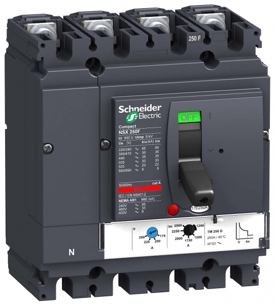 Schneider Electric Compact NSX 250B Автоматический выключатель TM250D 4P 4T